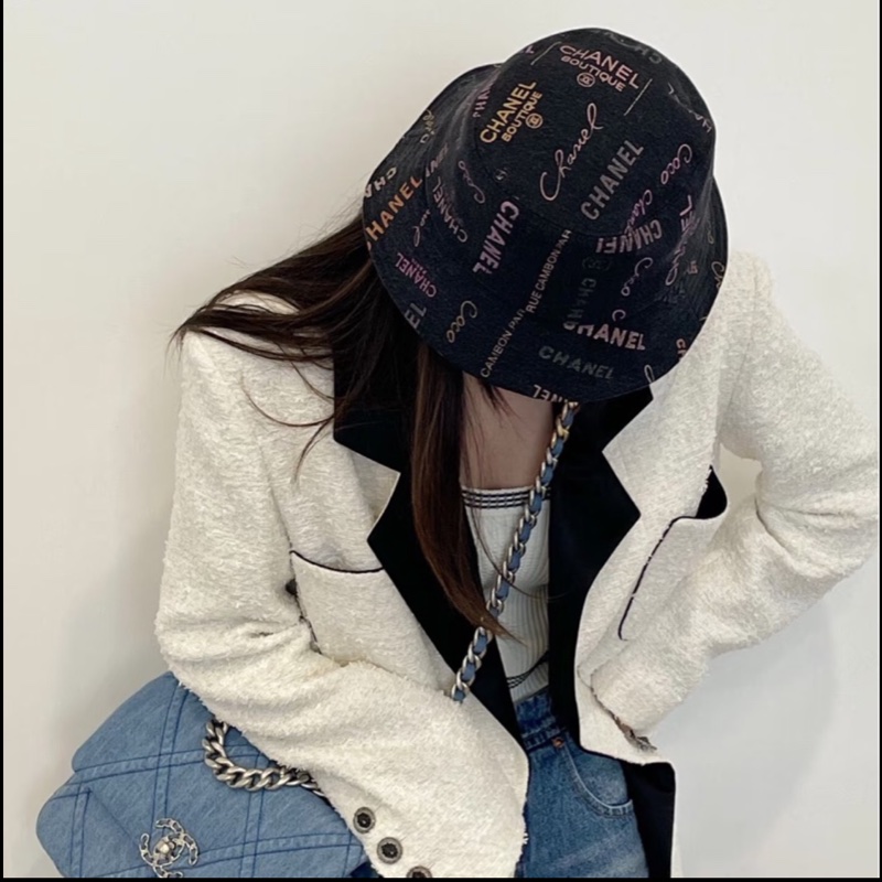 超時尚❤️香奈兒 #牛仔 #塗鴉 #漁夫帽 #帽子-0