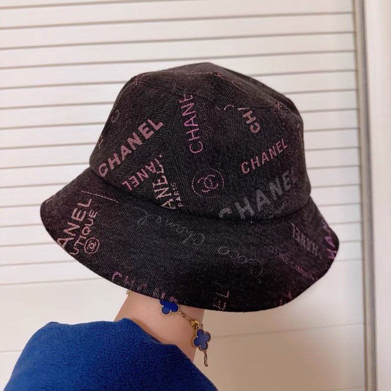 超時尚❤️香奈兒 #牛仔 #塗鴉 #漁夫帽 #帽子-4