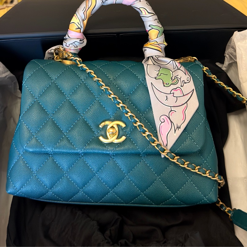 Chanel Coco Handle Small 荔枝牛皮寶石綠色（不包twilly）-2