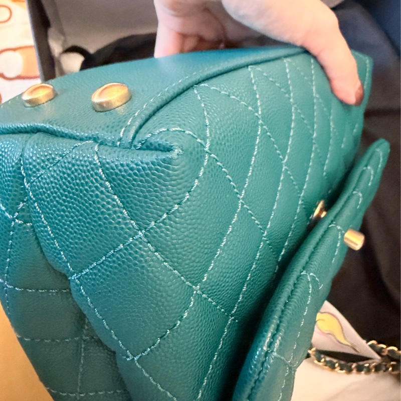 Chanel Coco Handle Small 荔枝牛皮寶石綠色（不包twilly）-10