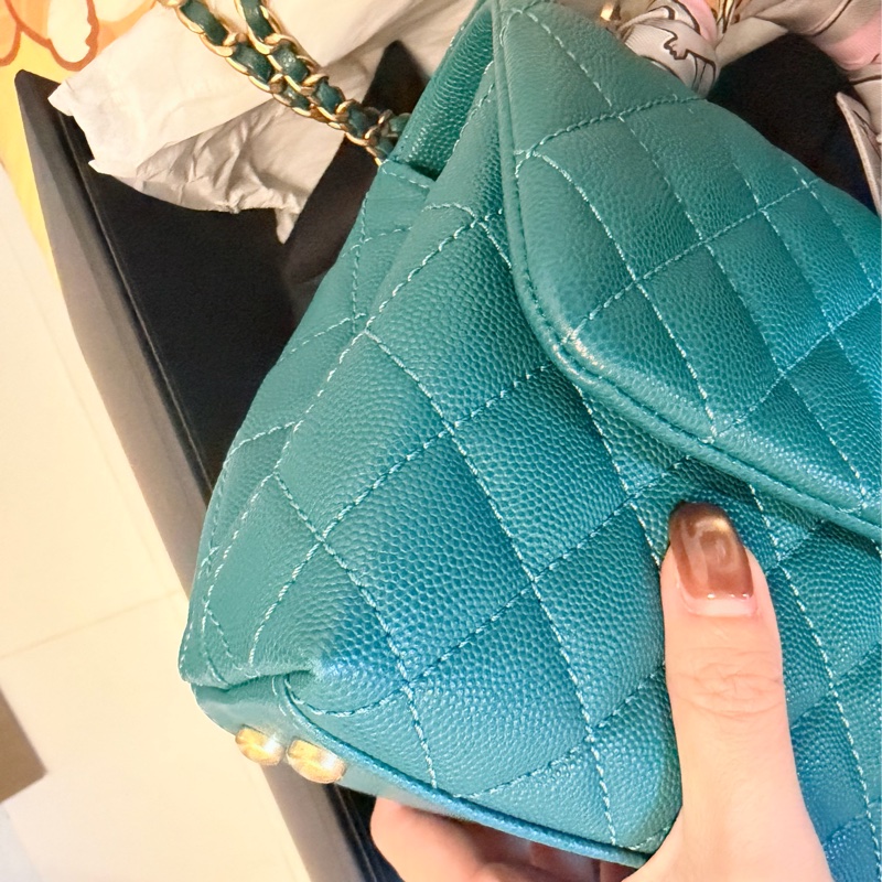 Chanel Coco Handle Small 荔枝牛皮寶石綠色（不包twilly）-11