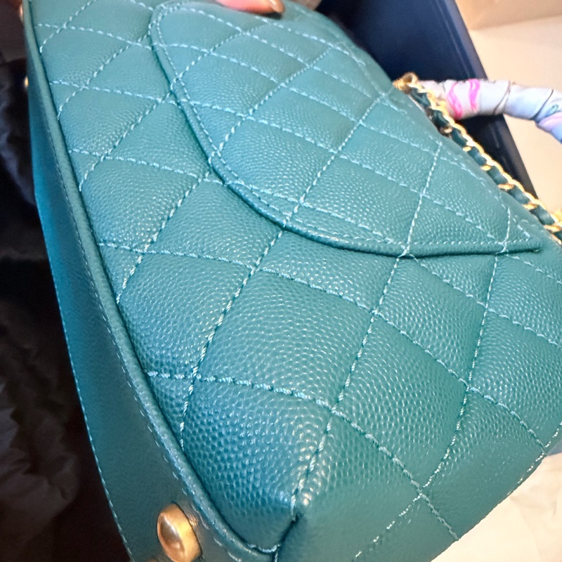 Chanel Coco Handle Small 荔枝牛皮寶石綠色（不包twilly）-12
