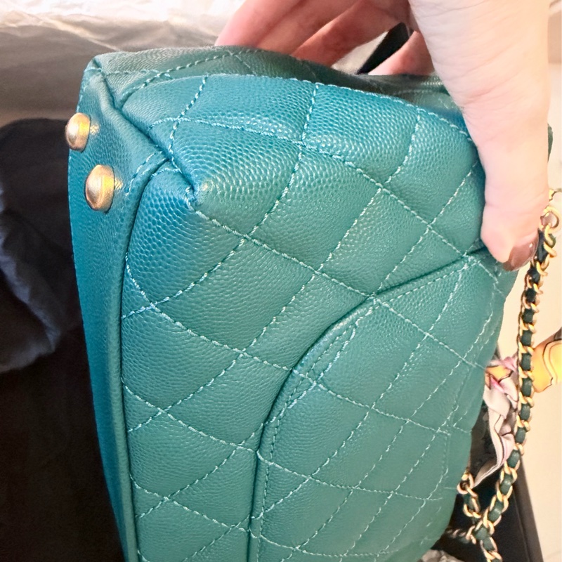 Chanel Coco Handle Small 荔枝牛皮寶石綠色（不包twilly）-13