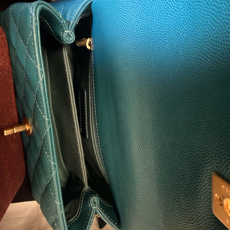 Chanel Coco Handle Small 荔枝牛皮寶石綠色（不包twilly）-14