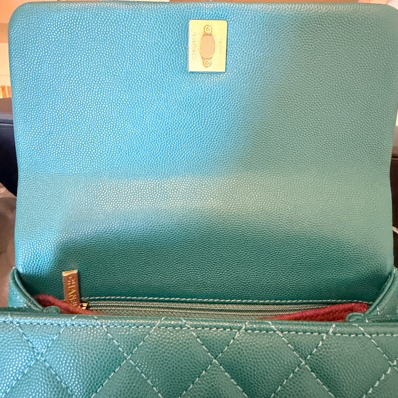 Chanel Coco Handle Small 荔枝牛皮寶石綠色（不包twilly）-15