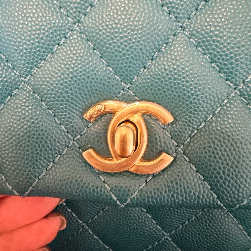 Chanel Coco Handle Small 荔枝牛皮寶石綠色（不包twilly）-17