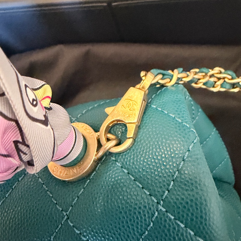 Chanel Coco Handle Small 荔枝牛皮寶石綠色（不包twilly）-20