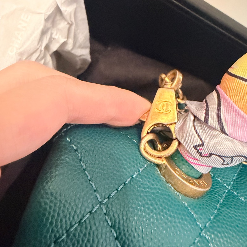 Chanel Coco Handle Small 荔枝牛皮寶石綠色（不包twilly）-26