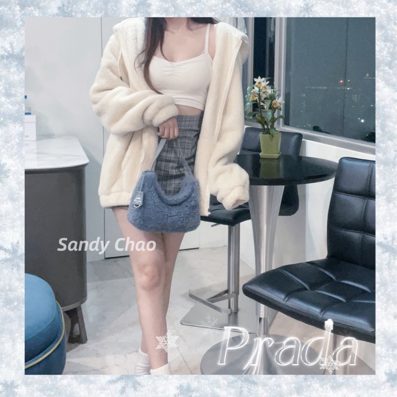 ෆ Prada 絨毛hobo腋下包-0