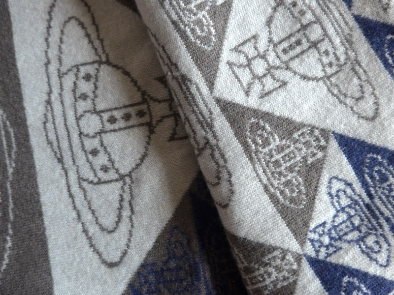 Vivienne Westwood logo 圖騰羊毛圍巾-1