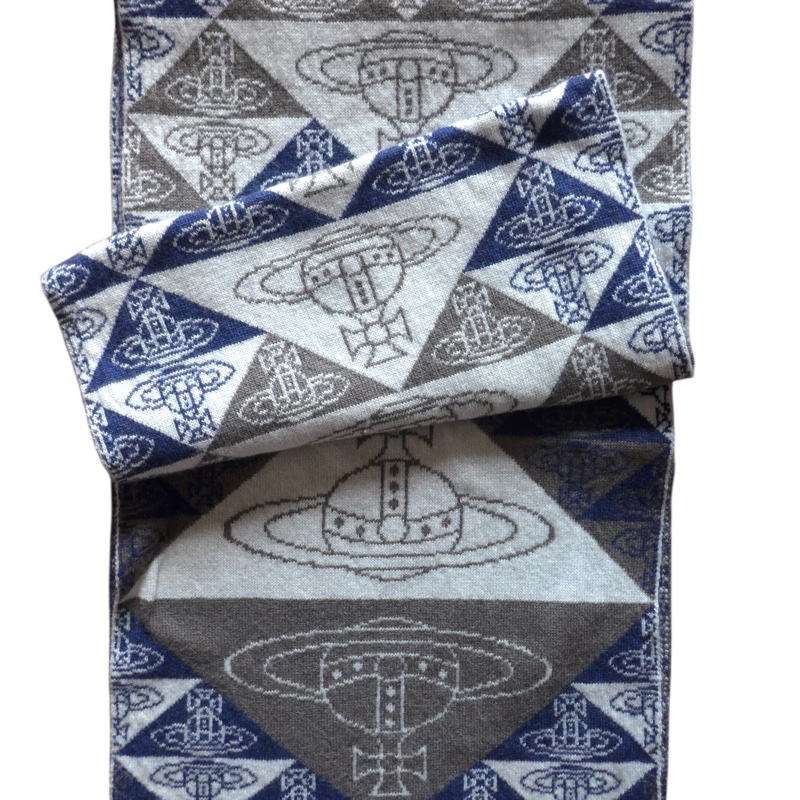 Vivienne Westwood logo 圖騰羊毛圍巾-5