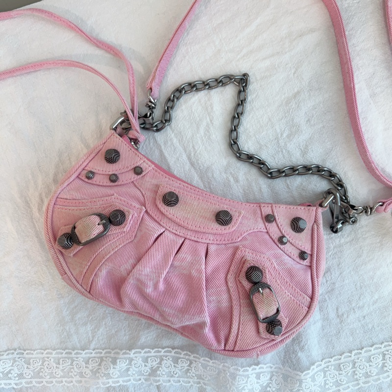 ෆ 巴黎世家  Le Cagole機車包 新月包 辣妹包 嫩粉色🌸-5