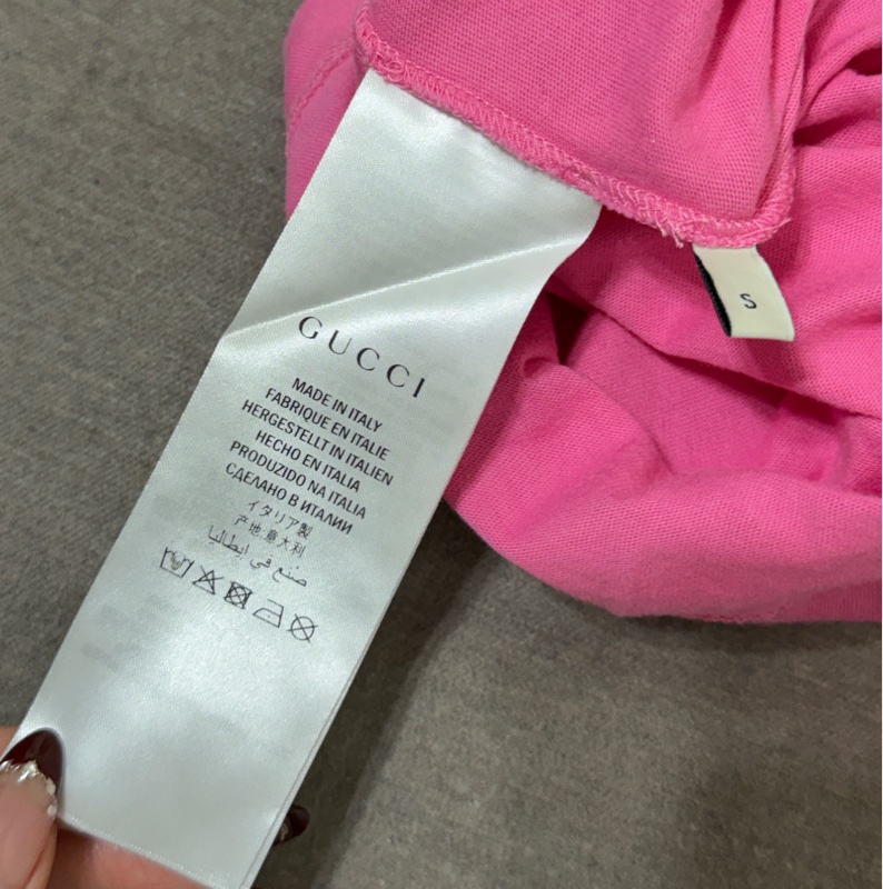 Gucci 粉色短袖T恤 粉色亮片字母-7