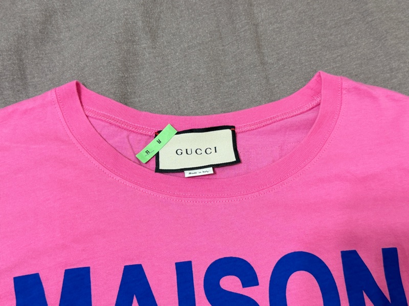 Gucci 粉色短袖T恤 粉色亮片字母-8