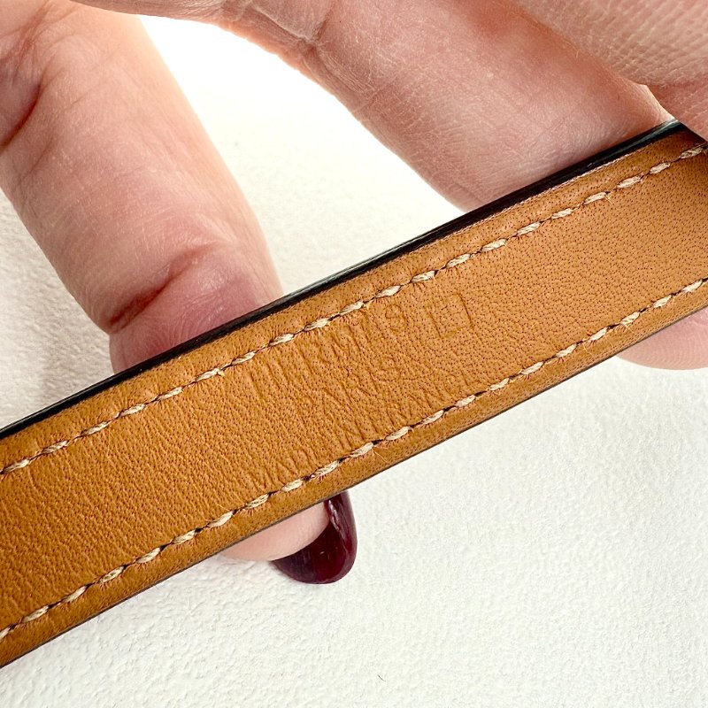 HERMES - 紫色鱷魚雙圈KELLY銀釦手環-11