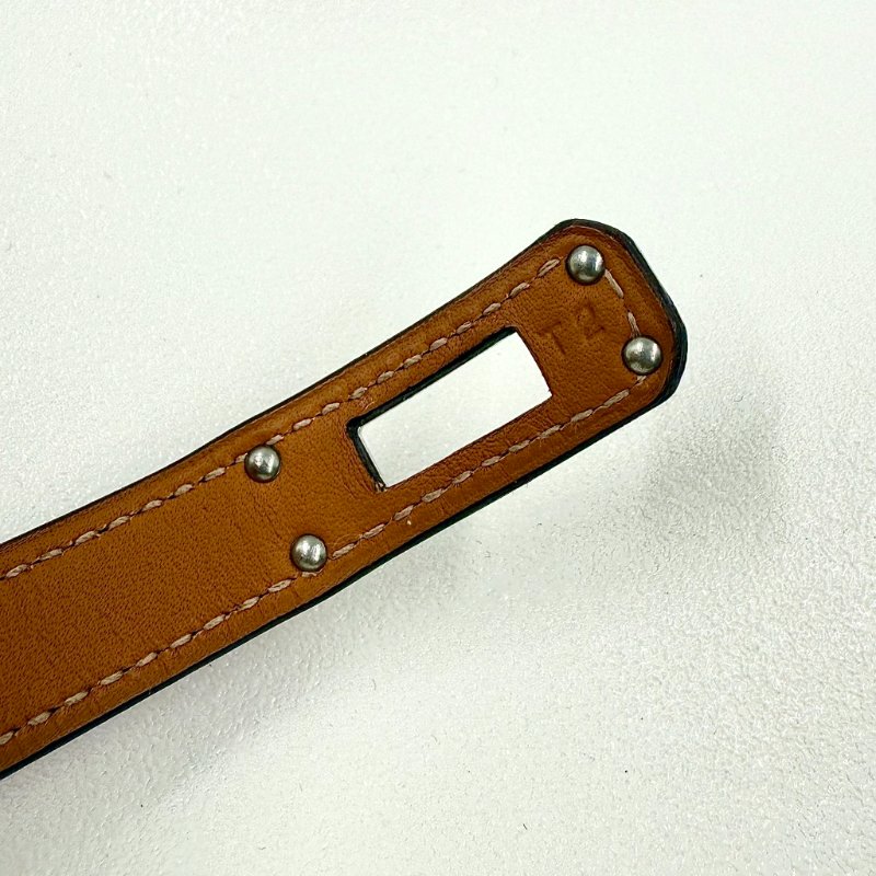 HERMES - 紫色鱷魚雙圈KELLY銀釦手環-12