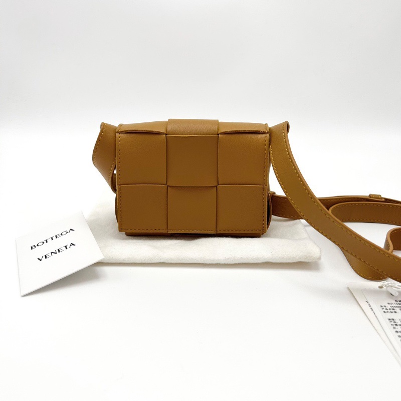 BV 薑黃色經典編織mini肩背斜背包12*9*5 98新配件塵袋吊牌-1