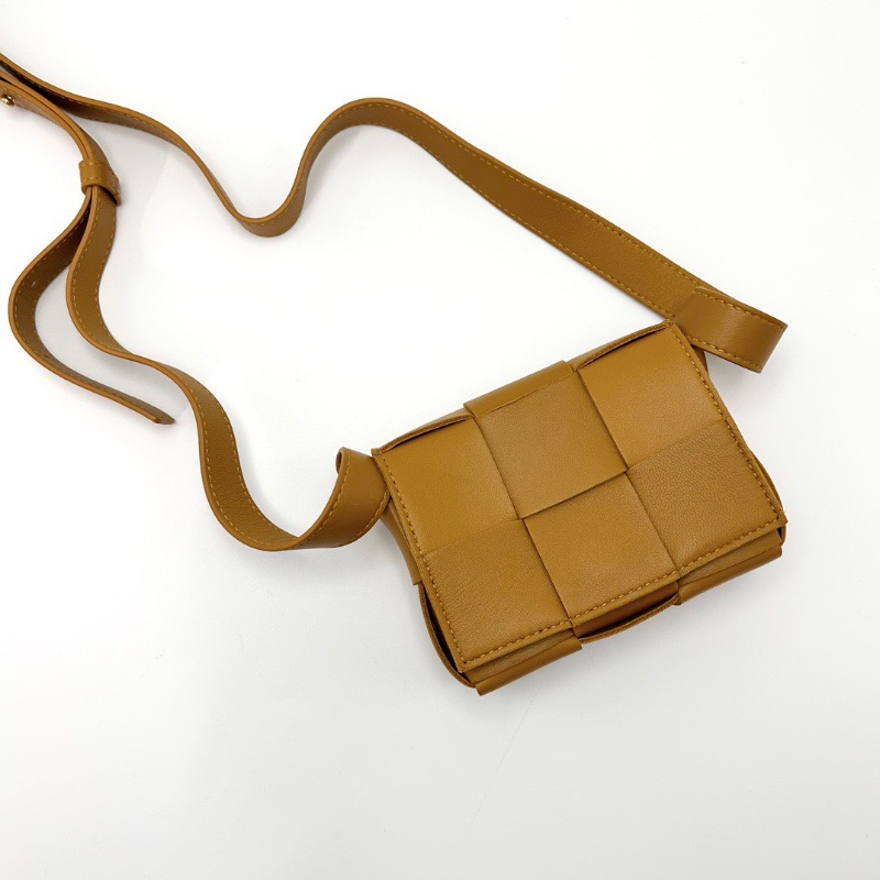 BV 薑黃色經典編織mini肩背斜背包12*9*5 98新配件塵袋吊牌-4