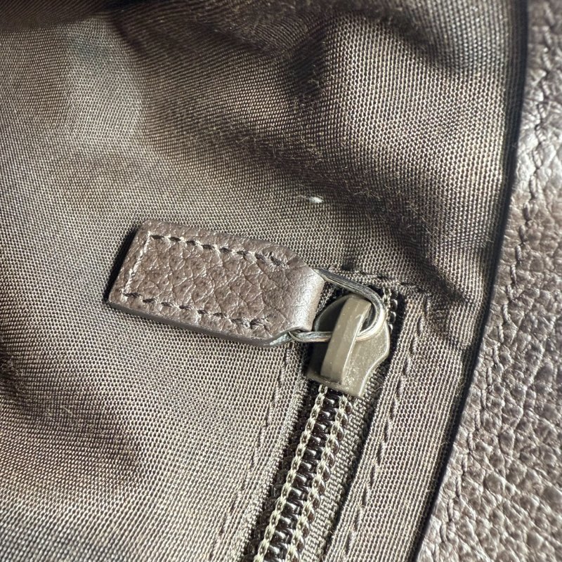 GUCCI - 經典緹花拼咖啡皮飾下蓋磁吸郵差包-15