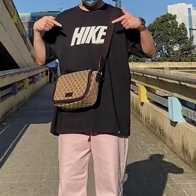 GUCCI - 經典緹花拼咖啡皮飾下蓋磁吸郵差包-0