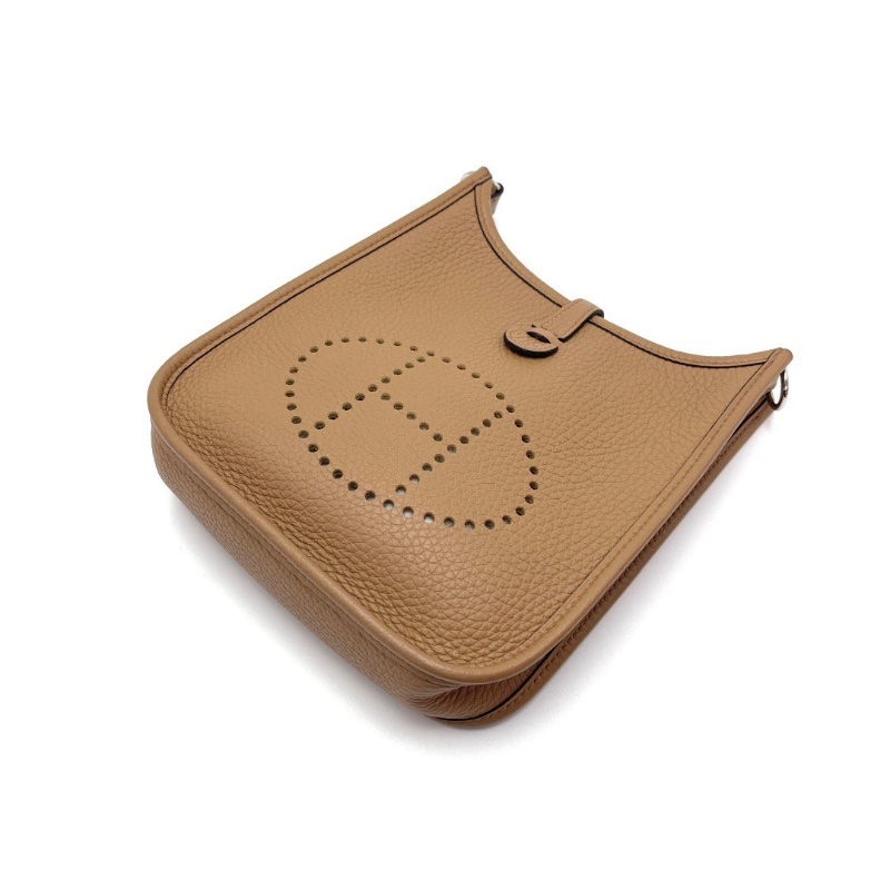 HERMES 海芝麻色銀扣伊芙琳mini肩背斜背包16*18*5 98新配件盒子塵袋購證-3