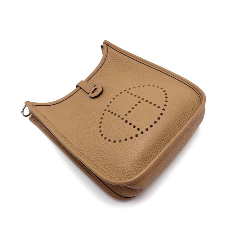 HERMES 海芝麻色銀扣伊芙琳mini肩背斜背包16*18*5 98新配件盒子塵袋購證-5