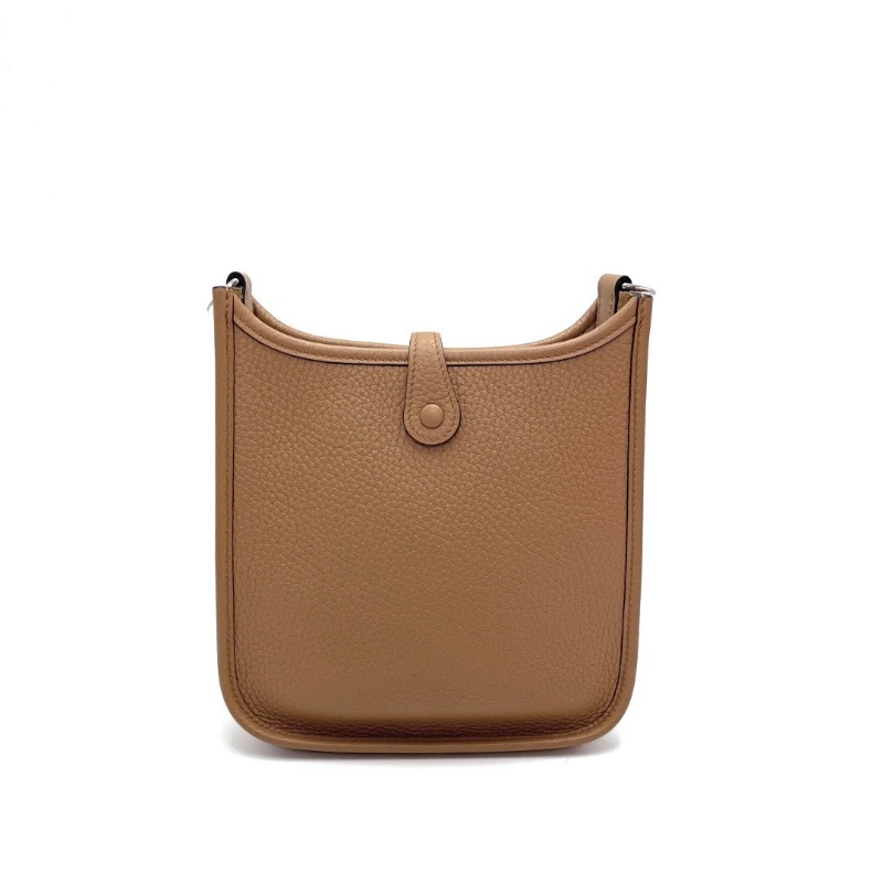 HERMES 海芝麻色銀扣伊芙琳mini肩背斜背包16*18*5 98新配件盒子塵袋購證-6