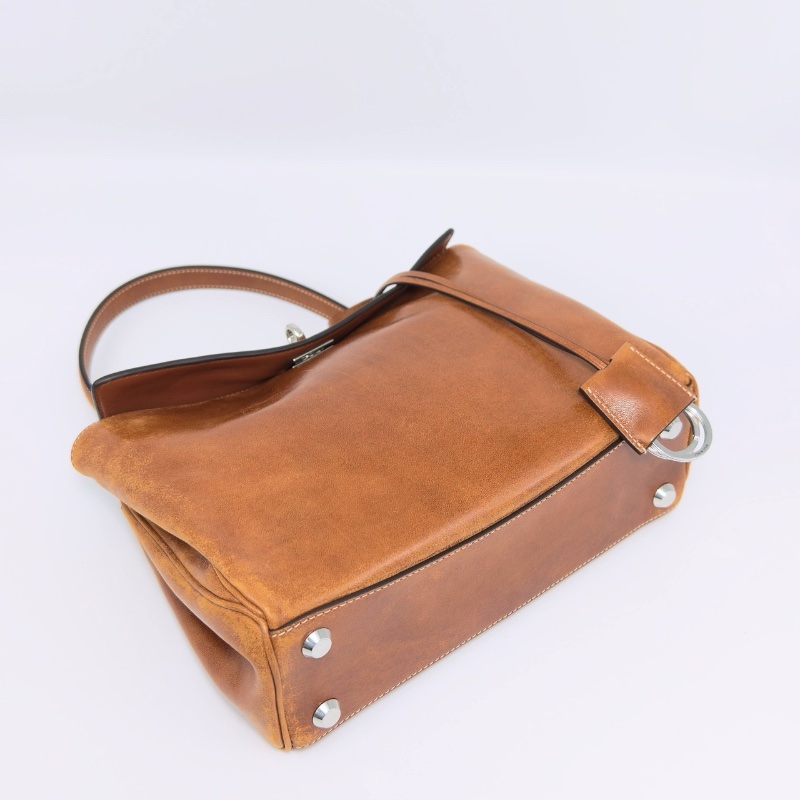 BALENCIAGA 新款棕色仿舊款Rodeo小號手提肩背斜背包27*19*8 99新配件塵袋-3