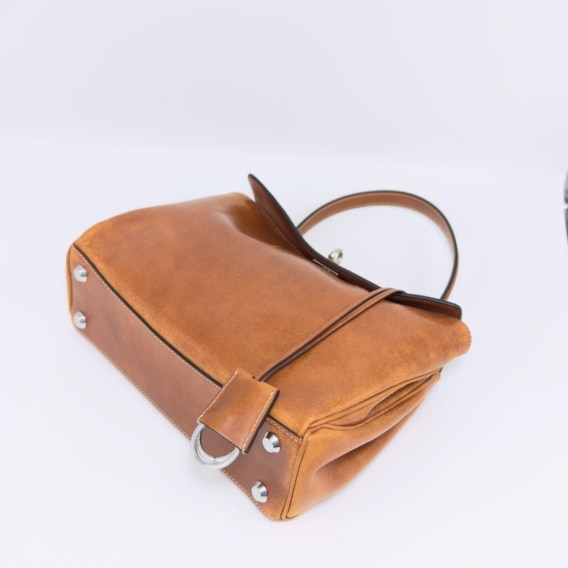 BALENCIAGA 新款棕色仿舊款Rodeo小號手提肩背斜背包27*19*8 99新配件塵袋-5