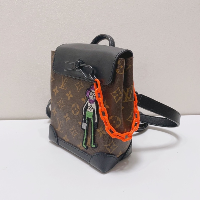 LV 21ss秀款限量Steamer Nano稻草人包 15*18*7.5 98新配件塵袋-5