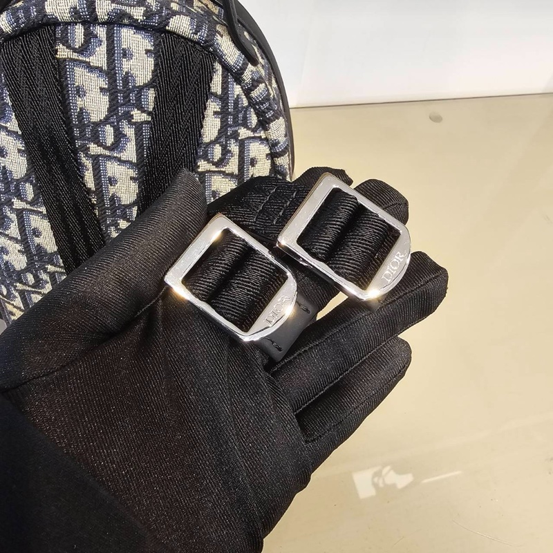 迪奧DIOR 近全新mini後背包小書包經典藍緹花小後背包-8