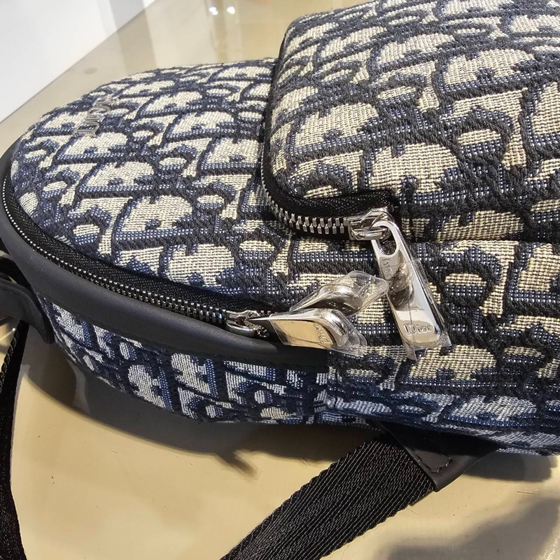 迪奧DIOR 近全新mini後背包小書包經典藍緹花小後背包-10