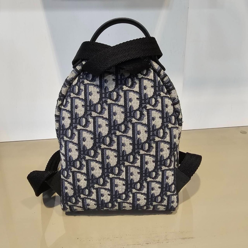 迪奧DIOR 近全新mini後背包小書包經典藍緹花小後背包-14