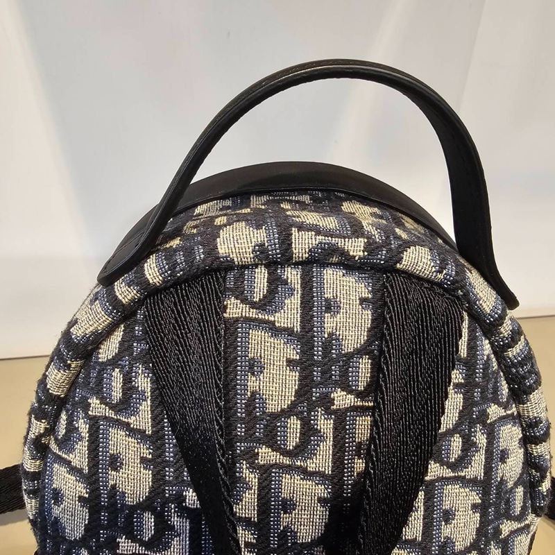 迪奧DIOR 近全新mini後背包小書包經典藍緹花小後背包-15