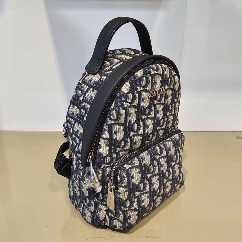 迪奧DIOR 近全新mini後背包小書包經典藍緹花小後背包-16