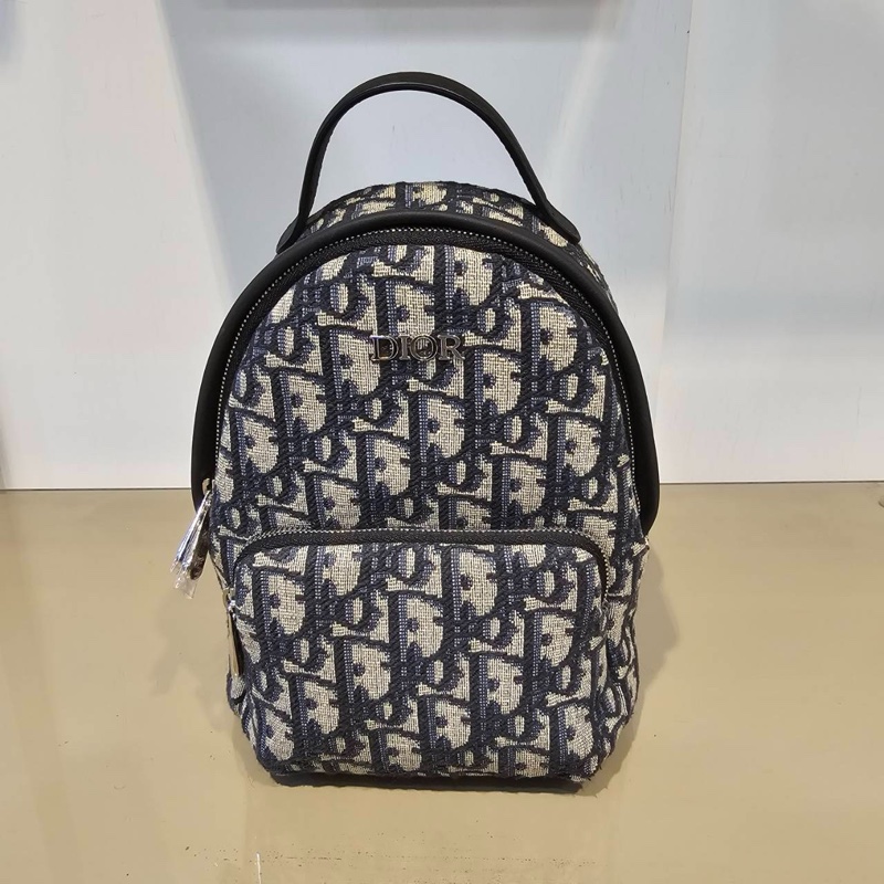迪奧DIOR 近全新mini後背包小書包經典藍緹花小後背包-17