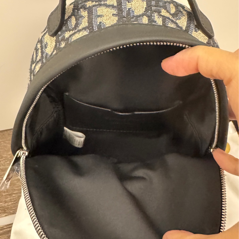 迪奧DIOR 近全新mini後背包小書包經典藍緹花小後背包-25