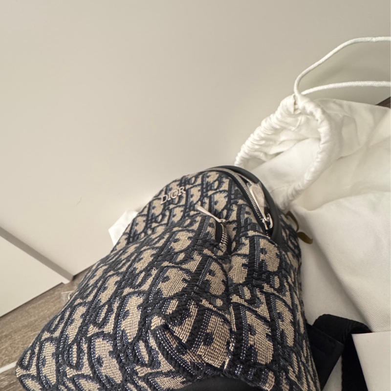 迪奧DIOR 近全新mini後背包小書包經典藍緹花小後背包-26
