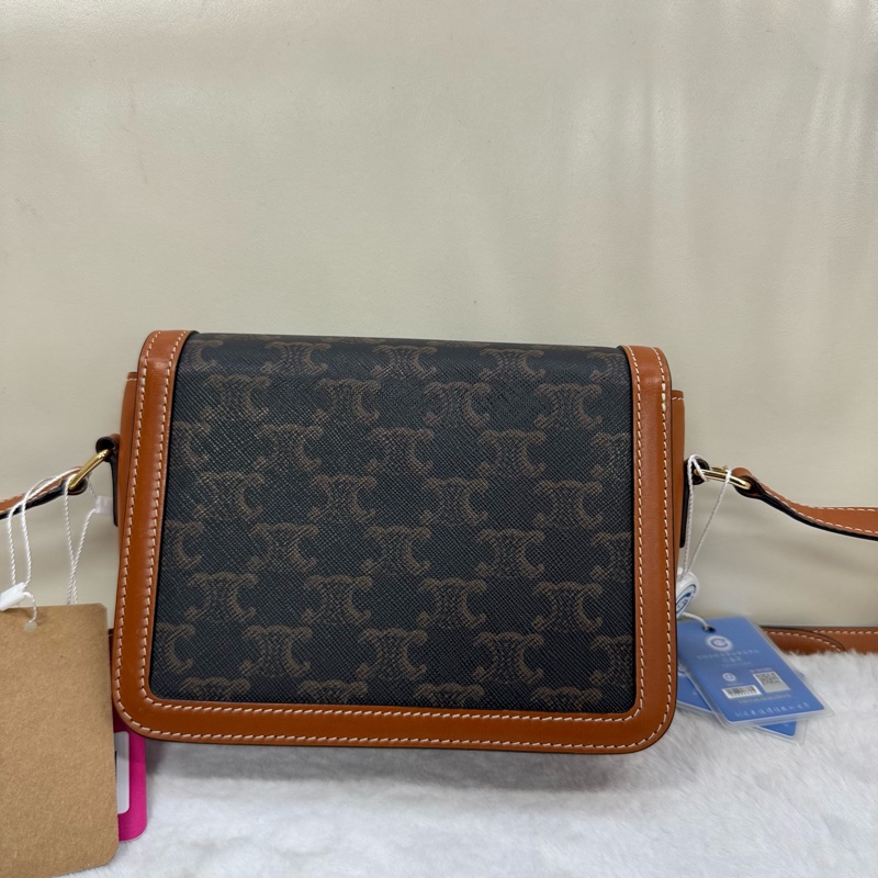 Celine 凱旋門Triomphe老花凱旋門豆腐包Teen單肩背包-1