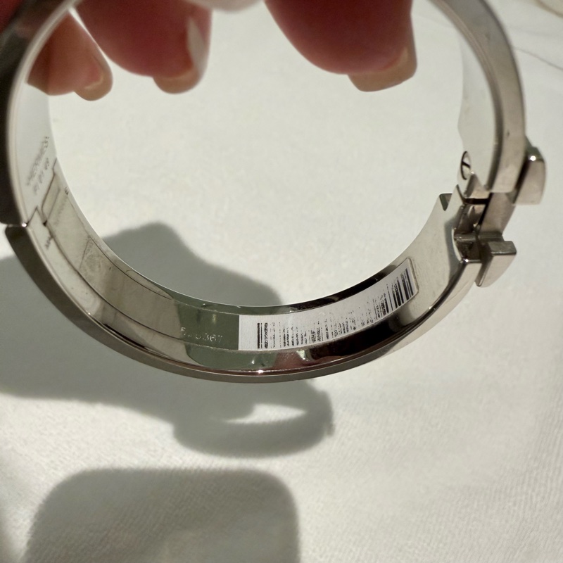 Hermes 98新 FI碼閒置 Clic H琺瑯手環 白銀 /PM-7