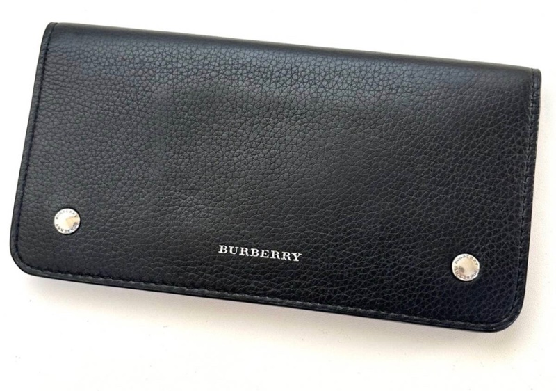 Burberry 黑色長版皮夾/附零錢包 男女款-2