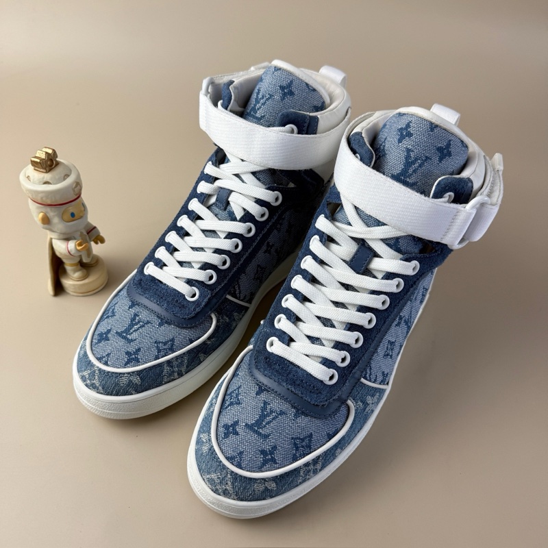 97新LV/路易威登 白藍滿印牛仔休閒鞋 37碼 無附件-0