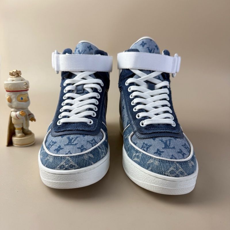 97新LV/路易威登 白藍滿印牛仔休閒鞋 37碼 無附件-1