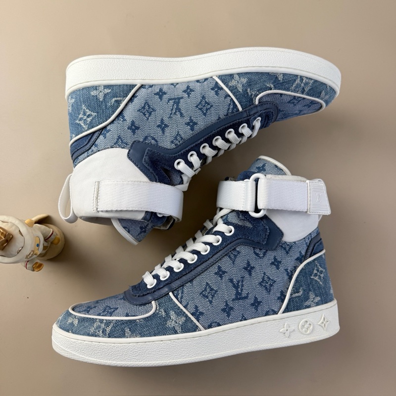 97新LV/路易威登 白藍滿印牛仔休閒鞋 37碼 無附件-4