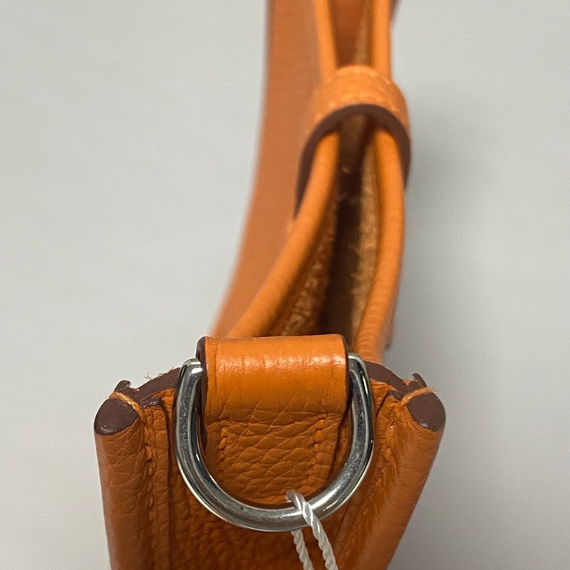 9成新 愛馬仕 Hermès Mini Evelyne 橙色・Togo X刻 原背帶・日常神包-6