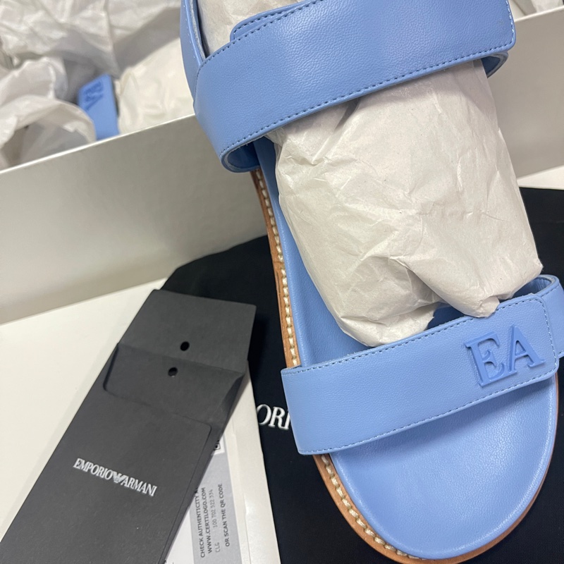 ARMANI 藍色涼鞋 全新-4