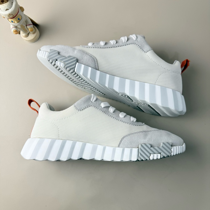 97新Hermes/愛馬仕 灰白H拼皮休閒鞋 37碼 無附件-6