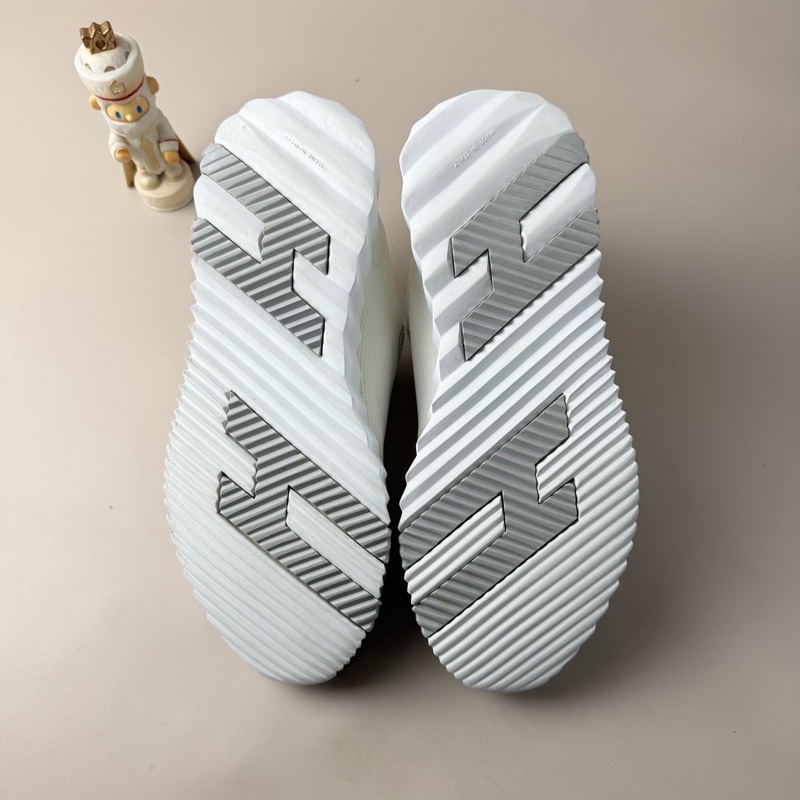 97新Hermes/愛馬仕 灰白H拼皮休閒鞋 37碼 無附件-7