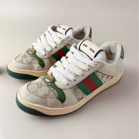 GUCCI/古馳 雙G琺瑯滿印髒髒鞋 36碼 95新