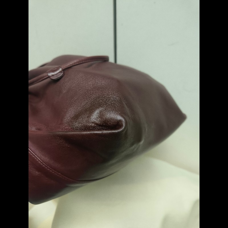 【8成新】㊣✨YSL✨（附防塵袋）SAINT LAURENT 聖羅蘭 TEDDY 大款 酒紅 小羊皮 抽繩 束口 水桶包 肩背包 子母包 鏈條包 /二手精品/保證正品🌳二手樹屋🌳-10